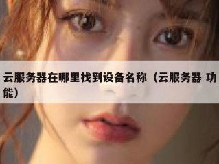 云服务器在哪里找到设备名称（云服务器 功能）