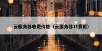 云服务器收费价格（云服务器1t费用）