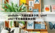 youtube一万播放量多少钱（youtube一千万播放量多少钱）