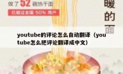 youtube的评论怎么自动翻译（youtube怎么把评论翻译成中文）