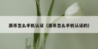 派币怎么手机认证（派币怎么手机认证的）
