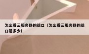 怎么看云服务器的端口（怎么看云服务器的端口是多少）