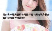 国内生产服务器的公司排行榜（国内生产服务器的公司排行榜最新）