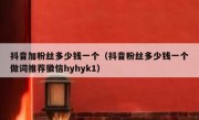 抖音加粉丝多少钱一个（抖音粉丝多少钱一个做词推荐徽信hyhyk1）