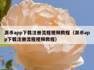 派币app下载注册流程视频教程（派币app下载注册流程视频教程）