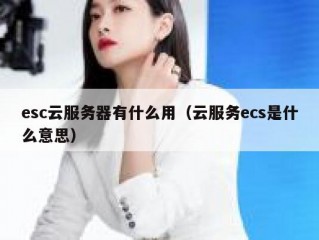 esc云服务器有什么用（云服务ecs是什么意思）