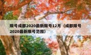 限号成都2020最新限号12月（成都限号2020最新限号范围）