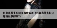 抖音点赞多粉丝多有什么用（抖音点赞多好还是粉丝多好呢?）