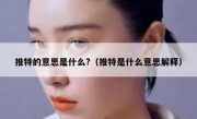 推特的意思是什么?（推特是什么意思解释）