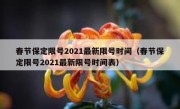 春节保定限号2021最新限号时间（春节保定限号2021最新限号时间表）