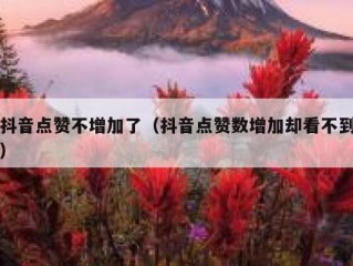 抖音点赞不增加了(抖音点赞数增加却看不到)