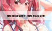 推特如何增加关注（推特怎么加关注）