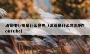 油管排行榜是什么意思（油管是什么意思啊YouTube）