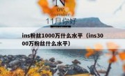 ins粉丝1000万什么水平（ins3000万粉丝什么水平）