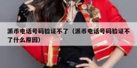 派币电话号码验证不了（派币电话号码验证不了什么原因）