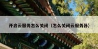 开启云服务怎么关闭（怎么关闭云服务器）