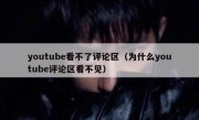 youtube看不了评论区（为什么youtube评论区看不见）