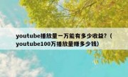 youtube播放量一万能有多少收益?（youtube100万播放量赚多少钱）