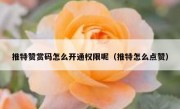 推特赞赏码怎么开通权限呢（推特怎么点赞）