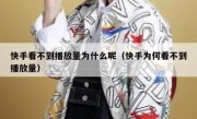 快手看不到播放量为什么呢（快手为何看不到播放量）