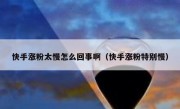 快手涨粉太慢怎么回事啊（快手涨粉特别慢）