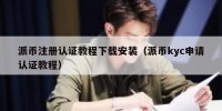 派币注册认证教程下载安装（派币kyc申请认证教程）