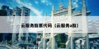 云服务股票代码（云服务a股）