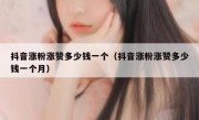 抖音涨粉涨赞多少钱一个（抖音涨粉涨赞多少钱一个月）