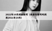 2021年10月成都限号（成都车限号时间表2021年10月）