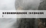 快手涨粉赚钱吗是真的吗吗（快手涨粉给钱吗）