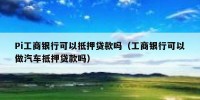Pi工商银行可以抵押贷款吗（工商银行可以做汽车抵押贷款吗）