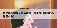 快手涨粉太慢了怎么回事（快手专门涨粉的人是怎么办）