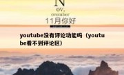 youtube没有评论功能吗（youtube看不到评论区）
