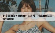 抖音里面加粉丝团有什么用处（抖音加粉丝团有钱赚吗）