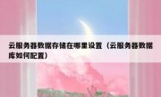 云服务器数据存储在哪里设置（云服务器数据库如何配置）