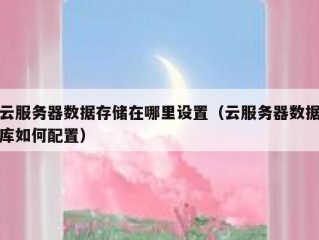 云服务器数据存储在哪里设置（云服务器数据库如何配置）