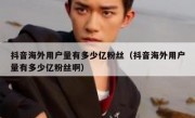 抖音海外用户量有多少亿粉丝（抖音海外用户量有多少亿粉丝啊）