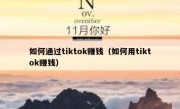 如何通过tiktok赚钱（如何用tiktok赚钱）