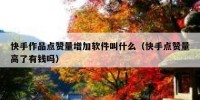 快手作品点赞量增加软件叫什么（快手点赞量高了有钱吗）