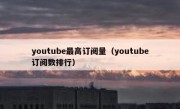 youtube最高订阅量（youtube订阅数排行）