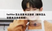 twitter怎么设置关注请求（推特怎么设置关注消息提醒）