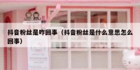 抖音粉丝是咋回事（抖音粉丝是什么意思怎么回事）