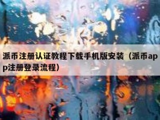 派币注册认证教程下载手机版安装（派币app注册登录流程）