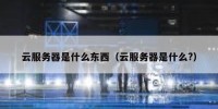 云服务器是什么东西（云服务器是什么?）