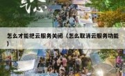 怎么才能把云服务关闭（怎么取消云服务功能）