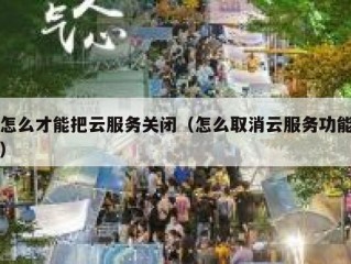 怎么才能把云服务关闭（怎么取消云服务功能）