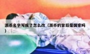 派币名字写反了怎么改（派币的背后是国家吗）