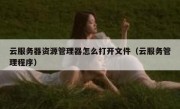 云服务器资源管理器怎么打开文件（云服务管理程序）