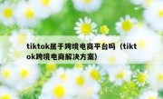 tiktok属于跨境电商平台吗（tiktok跨境电商解决方案）