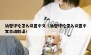 油管评论怎么设置中文（油管评论怎么设置中文自动翻译）